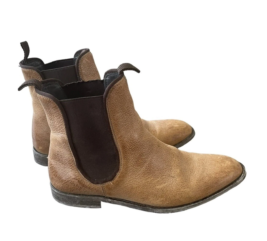 Liebeskind Chelsea Boot Leather Brown Size 36 Distressed PullOn Short