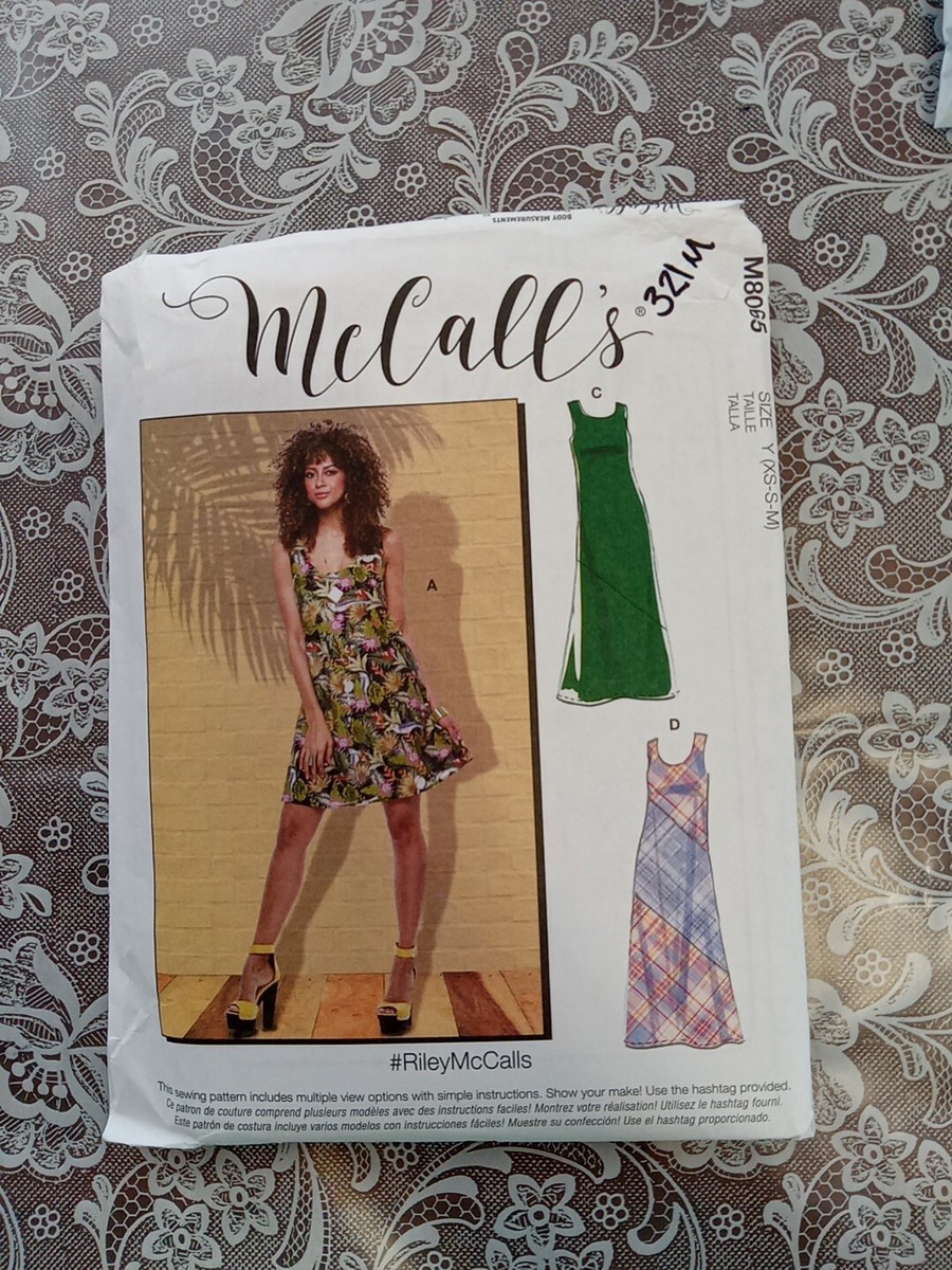 McCall's M8065 Pattern Bias Cut Tank and Short Sleeve Dress - Size XS-MED UNCUT | eBay McCall's M8065 Pattern Bias Cut Tank and Short Sleeve Dress - Size XS-MED UNCUT | eBay