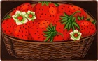 PRINTED KITCHEN RUG (nonskid back) (18" x 30") BASKET OF STRAWBERRIES by Daniel