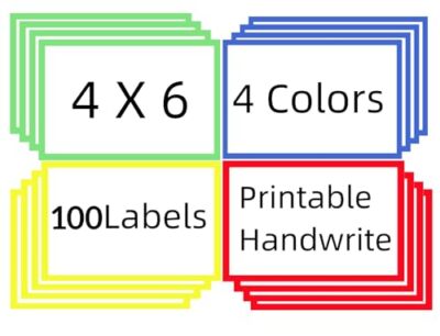 Colorful Sticky Labels for Storage Bins Plastic Moving Boxes Labels 4'' x 6'' 100