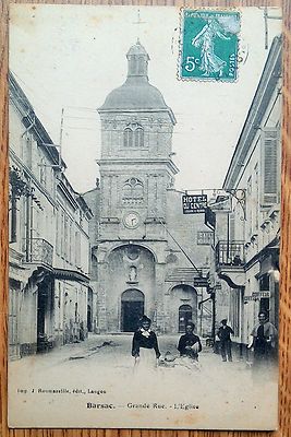 Barsac grande rue l'eglise 1909