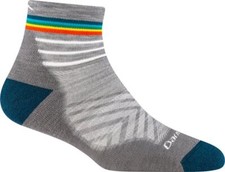 USA DARN TOUGH 1048 GRAY WOMEN'S RUNNING 1/4 SHOW Ultra Light-Weight Socks S M L