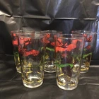 Anchor Hocking Vintage Bird Pheasant Hunting Theme Drinking Glasses Set Of 5