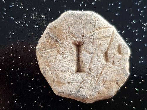 Ultra rare Roman lead coin Weight in uncleaned as found condition. L23j