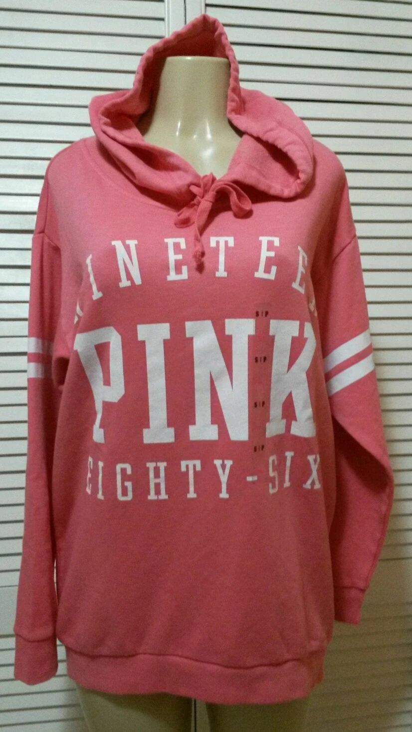 UNDERCOVER VICTORIA'S SECRET ROSA NUOVO! MAGLIONE FELPA CON CAPPUCCIO PICCOLA SUPER CARINA!