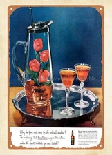 1943 Bourbon whiskey Four Roses metal tin sign man cave wall