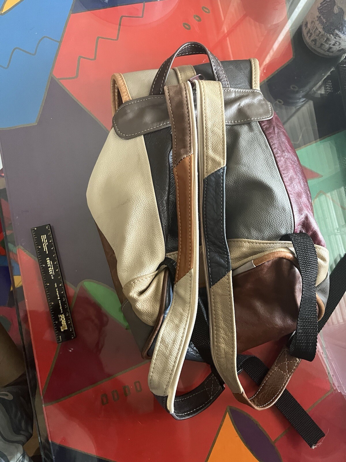 Vintage Apache Leather Patchwork Lightweight Back… - image 3