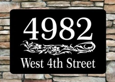 Personalized Home Address Sign Aluminum 12" x 8" Custom House Number Plaque sign