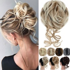 Natural Women Messy Bun Hair Piece Extension Hair Claw Clip Wedding Hair Piece