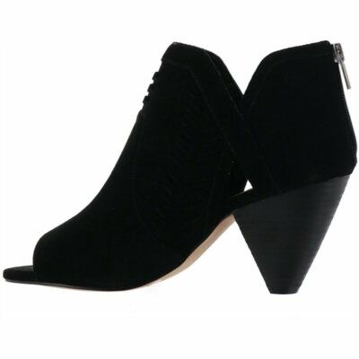 Vince Camuto Ebelin Suede Cone-Heel Shootie Black US 8 1/2W MSRP $109