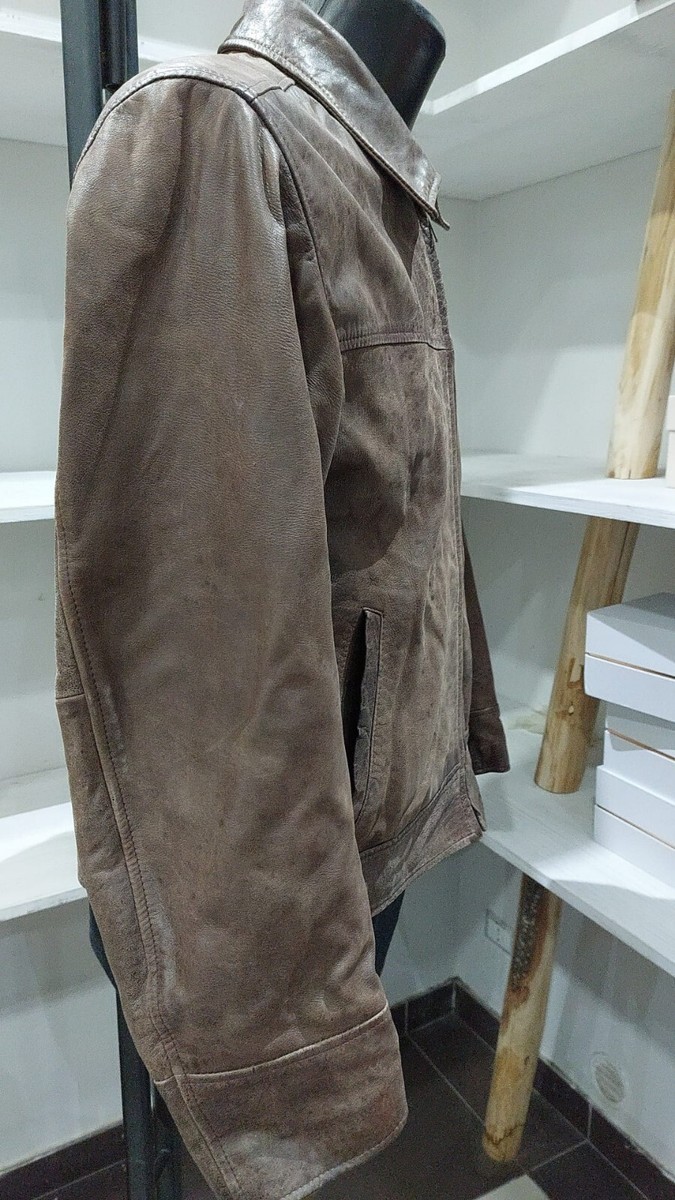 Project Moda Brown Leather Jacket Used For Men Size XL Project Moda Brown Leather Jacket Used For Men Size XL