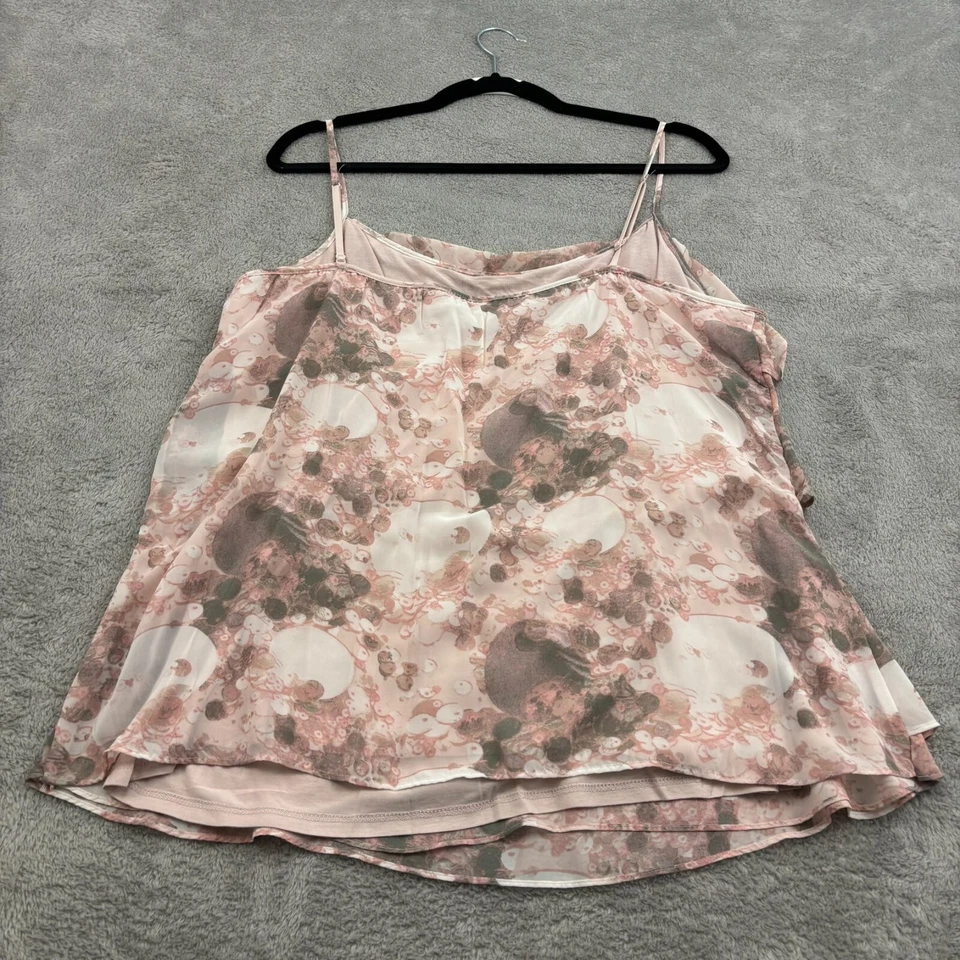 NUEVO CON ETIQUETAS DE COLECCIÓN Y2K New York & Co Top Cami con Volantes para Mujer XL Rosa Hada Delicado Fluido Foto 2 de 4