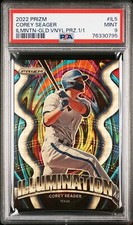 2022 PANINI PRIZM ILLUMINATION IL5 COREY SEAGER GOLD VINYL PRIZM 1/1 PSA 9 MINT