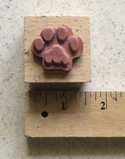 Stamp Craft Cat Paw Print Wood Mounted Rubber Stamp 440D71 NEW-UNUSED