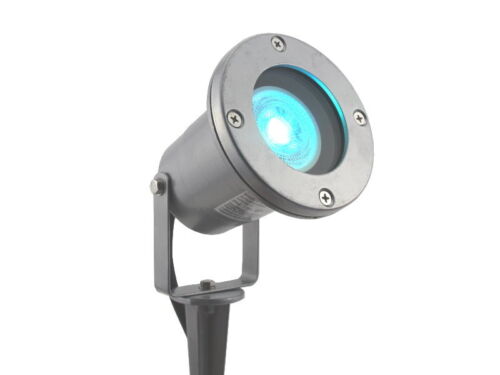 LED RGB+W Gartenstrahler silber Alu wasserdicht IP68 + Fernbedienung 3W 230V - Bild 2 von 8