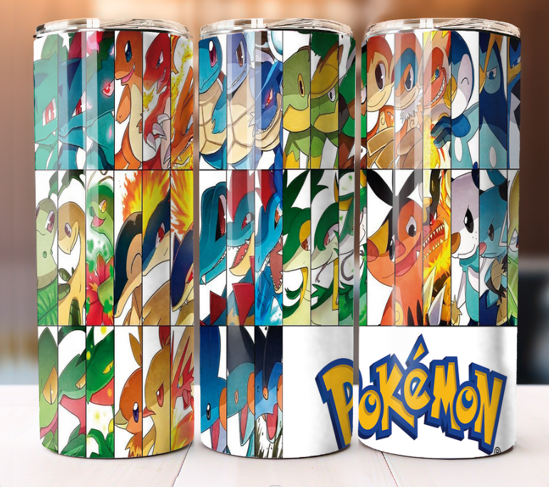 Pokemon Character Anime Tumbler 20oz Cup Mug Stainless Steel