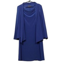 Vintage Jessica Howard Dress Size 6P Cardigan Combo Set Long Sleeve Blue Drape