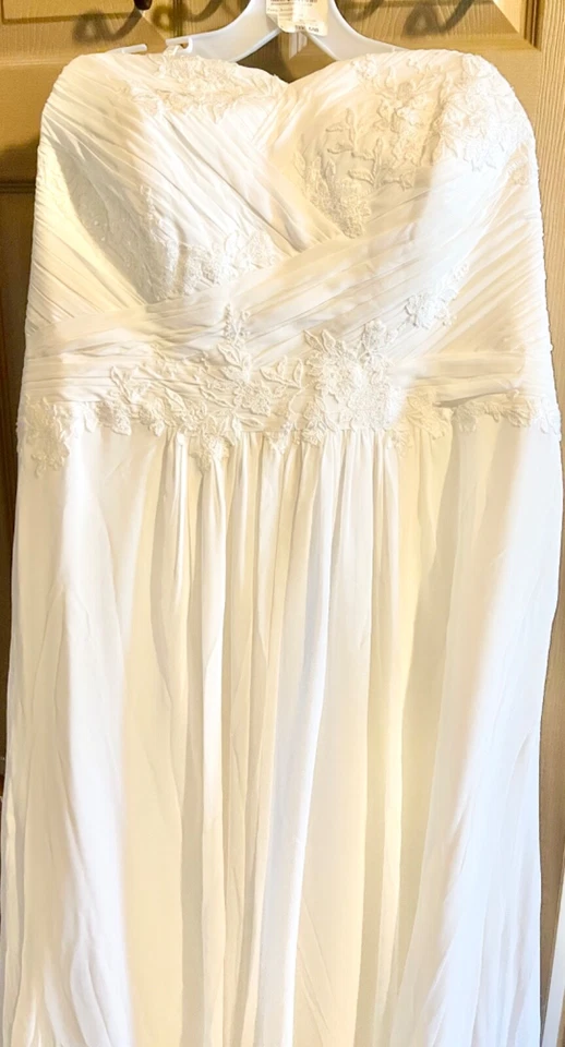 Nuevo con etiquetas talla 24W marfil sin tirantes vestido de novia talla grande mujer Foto 4 de 4