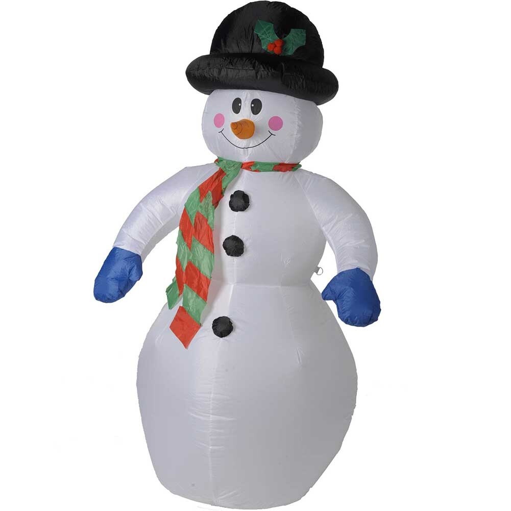 Hinchable Muñeco de Nieve Alto 120CM Con Luces LED Decoración Navidad Exterior
