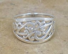 ELEGANT .925 STERLING SILVER FILIGREE SWIRL RING size 9 style r1634
