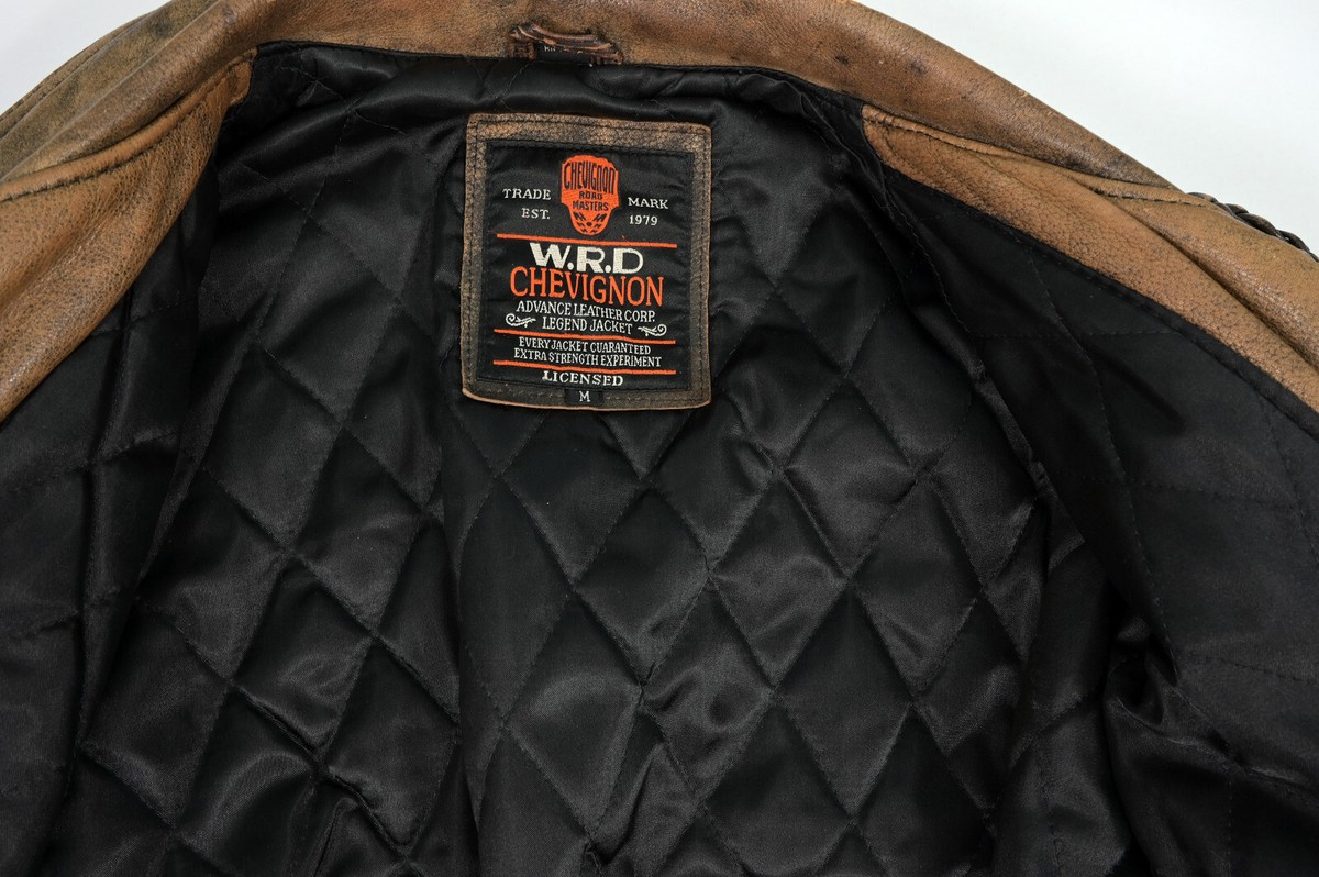 Vintage 80's WRD Chevignon Brown Biker Leather Motorcycle