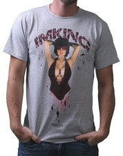 IM KING Mens Heather Grey Grid Iron Sexy Big Boobed Woman T-Shirt USA Made NW