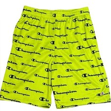Champion Authentic Athleticwear Lime Green Basketball Shorts Pockets Boys 18/20