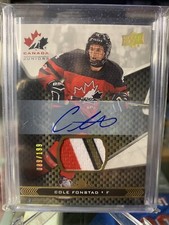 Cole Fonstad 2018 UD Team Canada Juniors Patch Auto /199
