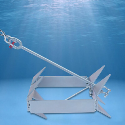 25 lb Folding Box Anchor Hold Slide Cube Galvanized Steel Boat Anchor Foldable！