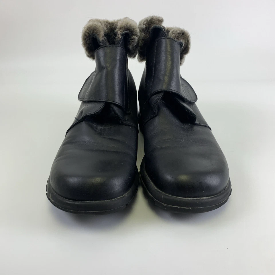 Martino полярный водонепроницаемый ботильоны искусственного меха отделки из черной кожи крюк петля 7 - Изображение 3 из 4