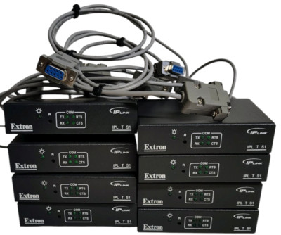 Lot of 8 Extron IPL T S1  Port IP Link Control Processor 40'' Serial Cables 7 Pin