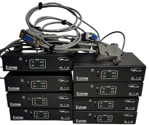 Lot of 8 Extron IPL T S1  Port IP Link Control Processor 40" Serial Cables 7 Pin