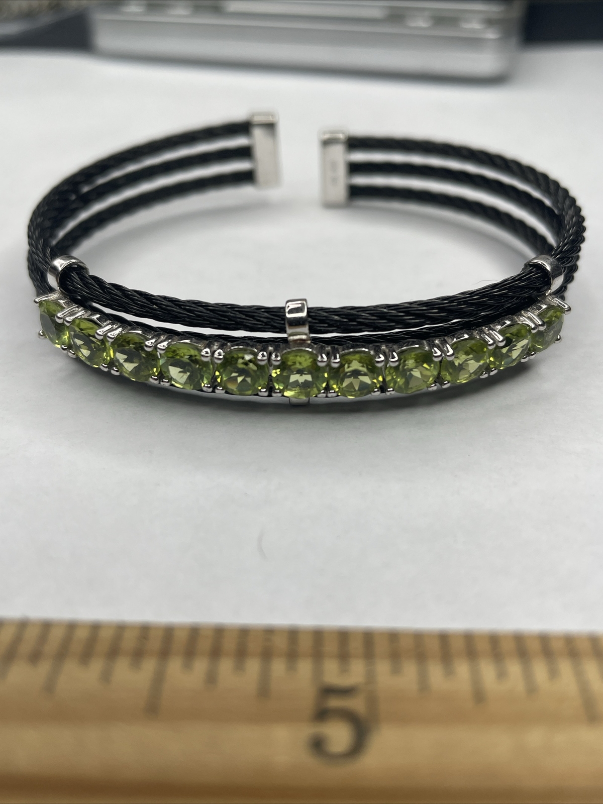 Solid Sterling Attached To Blackened Stainless Wi… - image 1