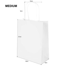 White Paper Bags with Twisted Handles - Gift Carrier Shopping Party Retail Bags