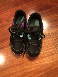 Nike Air Max 90 LTR (PS) Kids Shoes Size 10Y Black Teal Purple 833416-033 |  eBay