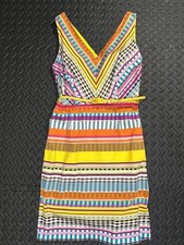 Multi color patterned midi dress medium size