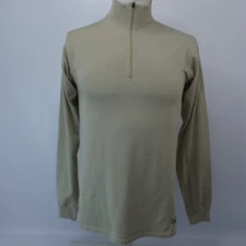 XGO The First Layer of Defense QUARTER ZIP Beige Pullover Shirt Men's Small
