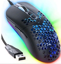 RGB Gaming Mouse Honeycomb Shell 12800 DPI 7 Programmable Buttons PC/Mac