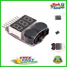 Digital Lipo Battery Voltage Alarm with Buzzer for Safe Monitoring - Red Black
