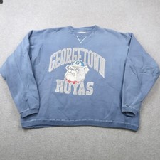 Vintage Georgetown Hoyas Sweatshirt Mens XL Blue Bulldog Graphic Crew Neck