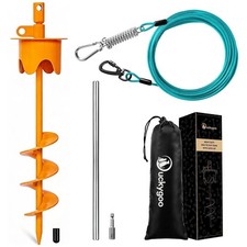 Dog Tie Out Stake for Outside, 10FT Dog Leashes for Large Dogs Heavy Duty Y...
