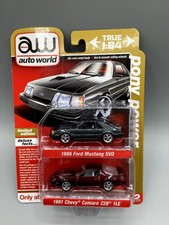 Auto World Pony Power Gray 1986 Ford Mustang SVO  Red 1991 Chevy Camaro Z28 1LE