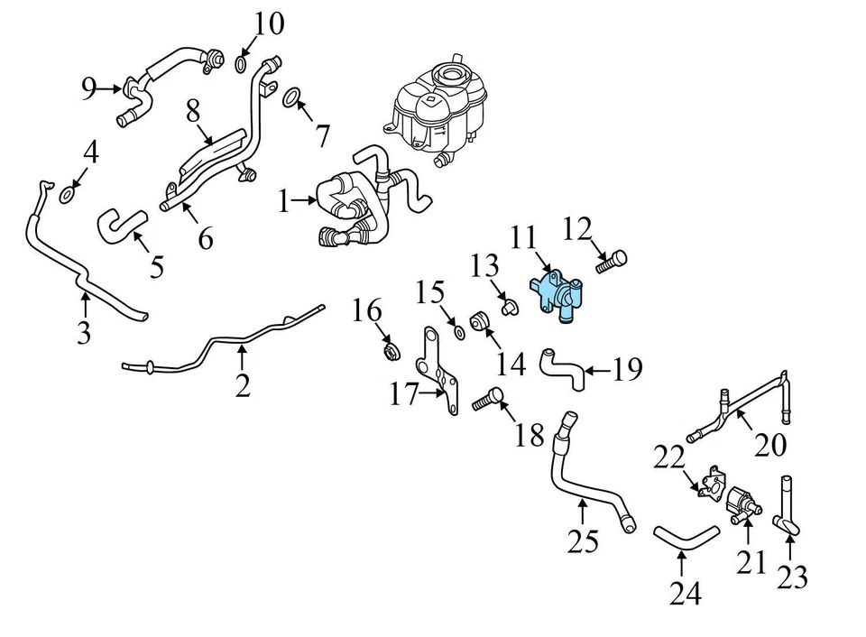 AUDI TT RS QUATTRO 2012-2014 2018-2023 - Electroválvula de derivación de refrigerante/calentador Foto 4 de 4