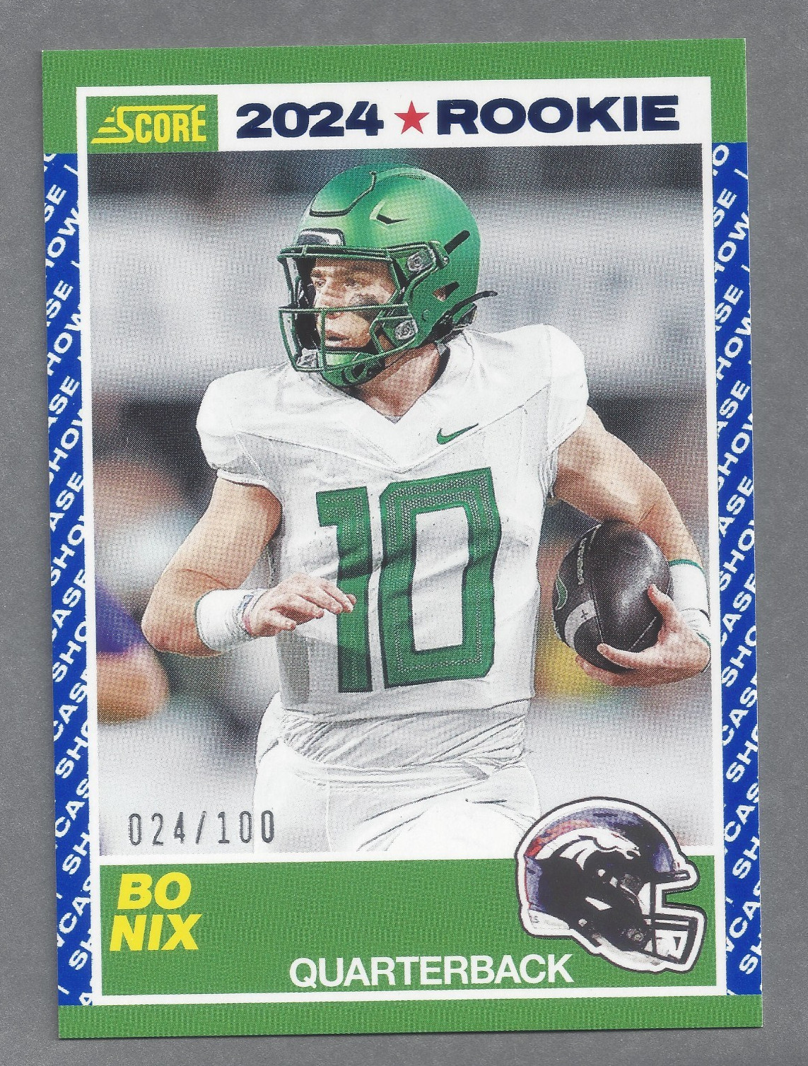 2024 Score Football Bo Nix 35th Anniversary Rookie Showcase  RC #24/100 Broncos