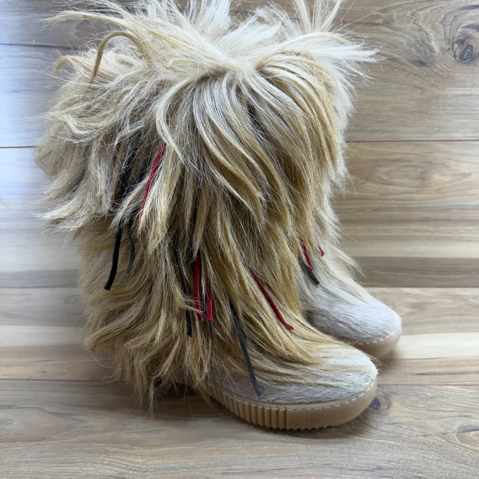 Botas altas PAJAR Canadá pelo de cabra piel mujer EU 37 US 6.5 tostadas media pantorrilla Foto 2 de 4