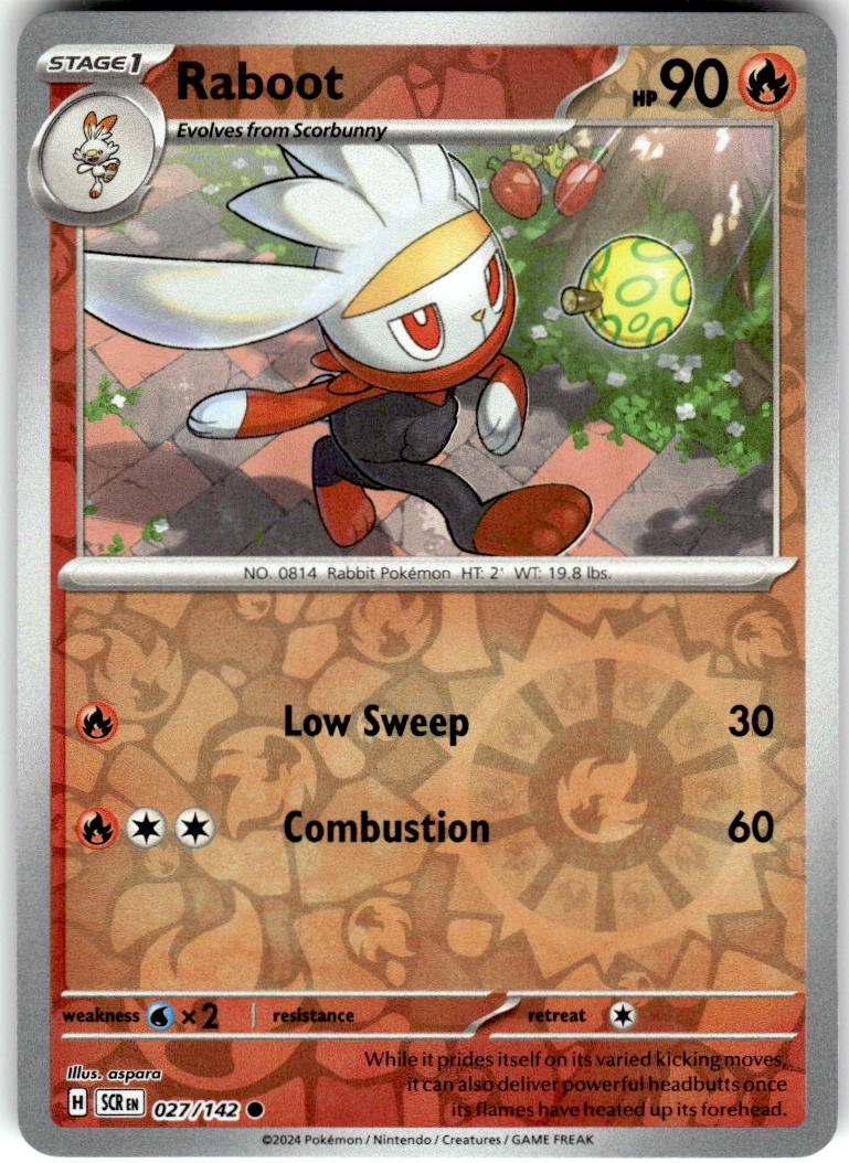 Raboot 27/142 Common Stellar Crown Pokemon Reverse Holo NM/M