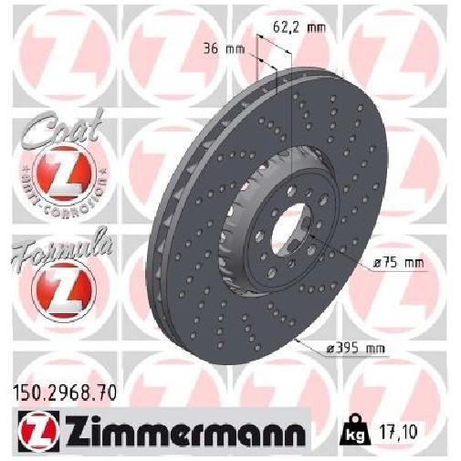 2X Bremsscheibe FüR BMW X6 F16 F86 3.0 4.4 14 Bis 19 Zimmermann Neu QualitäT-image