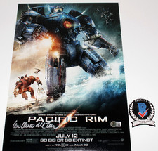 DIRECTOR GUILLERMO DEL TORO SIGNED PACIFIC RIM 12x18 MOVIE POSTER B BECKETT COA