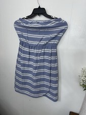 Gap M Blue & White Striped Halter Dress Cotton Beach