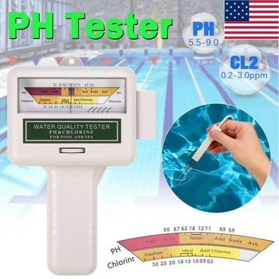 Digital Water Quality Measurer Meter Swimming Pool Spa PH/CL2 Chlorine Tester US